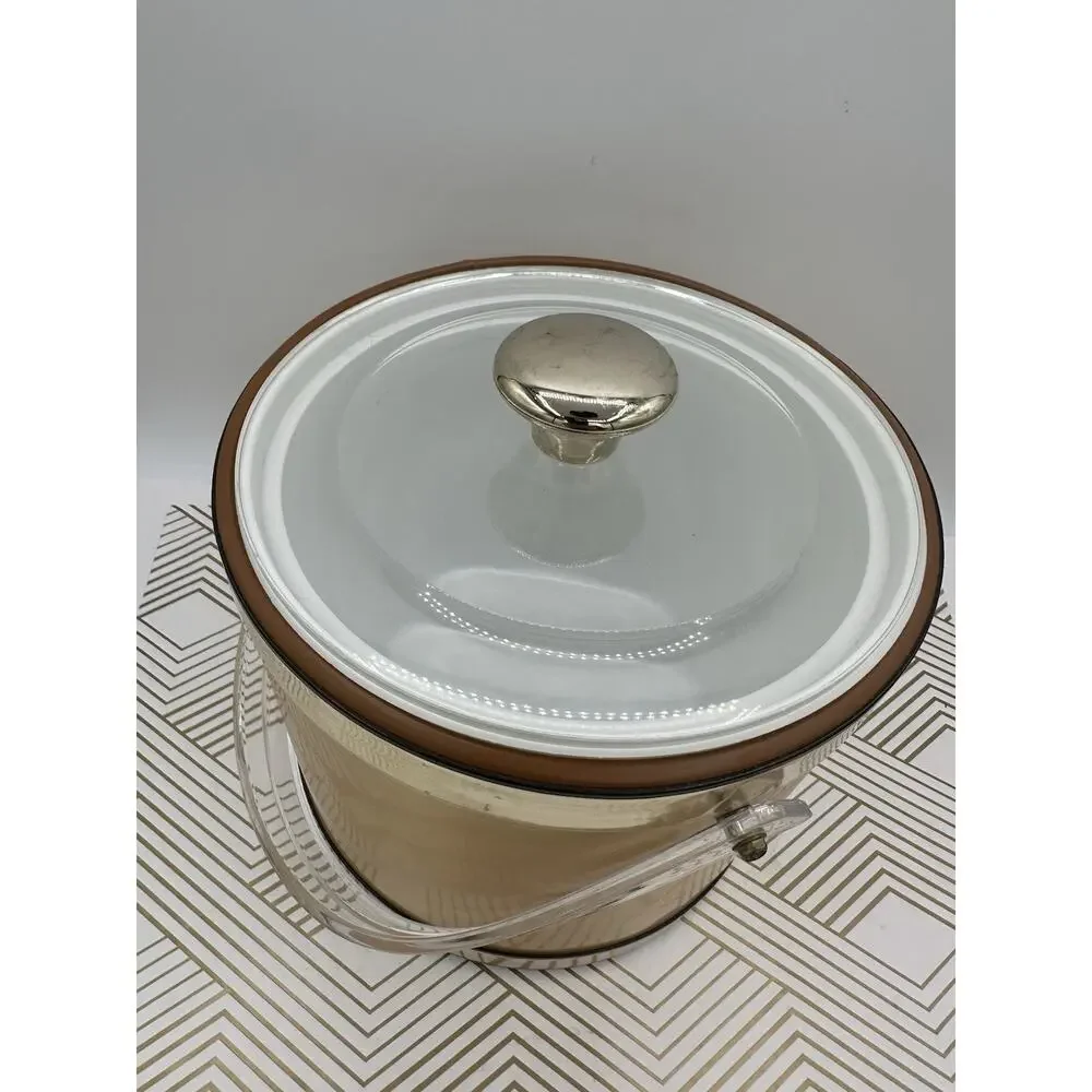 Vintage Culver Gold Ice Bucket w/ Lid MCM
